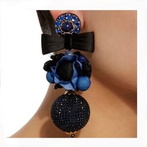 Ranjana Khan Blue Flower ball Earrings